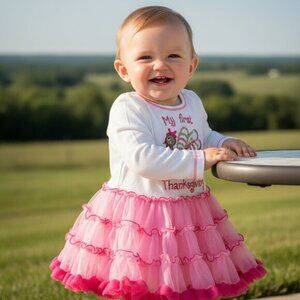 Koala Kids “My First Thanksgiving” Pink Tutu Dress – 6M